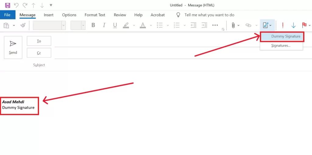How to add a signature in outlook